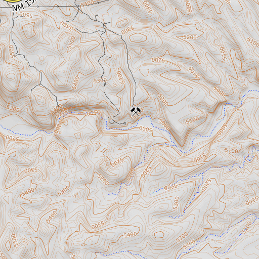 OpenTopoMap map of Hall Mine, NM