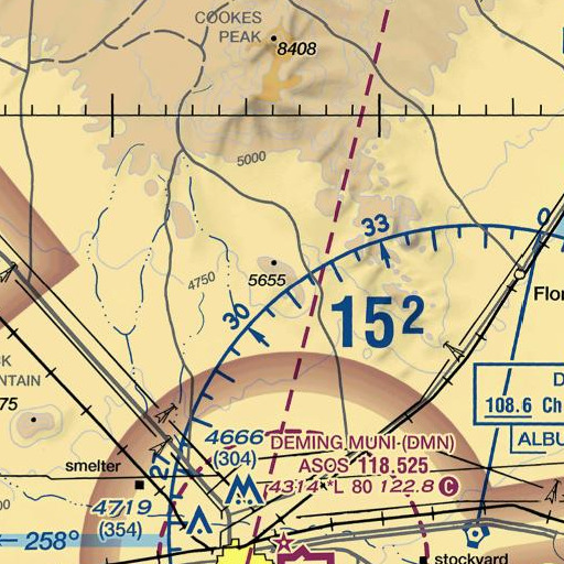 FAA VFR chart of Grattan Mine, NM