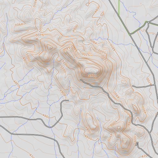 OpenTopoMap map of Grattan Mine, NM