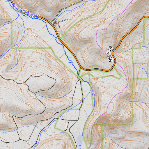 OpenTopoMap map of Limestone Quarry, NM