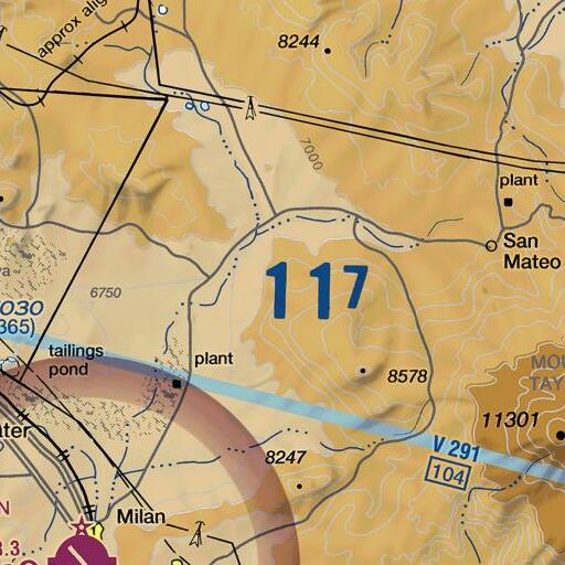 FAA VFR chart of Vallejo Mine, NM