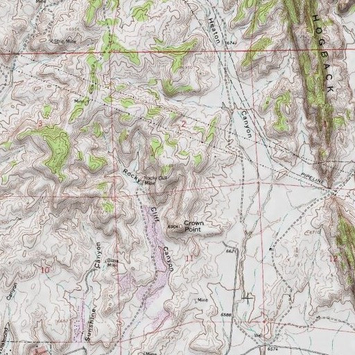 USGS 24K topo map of Elkins Pit, NM