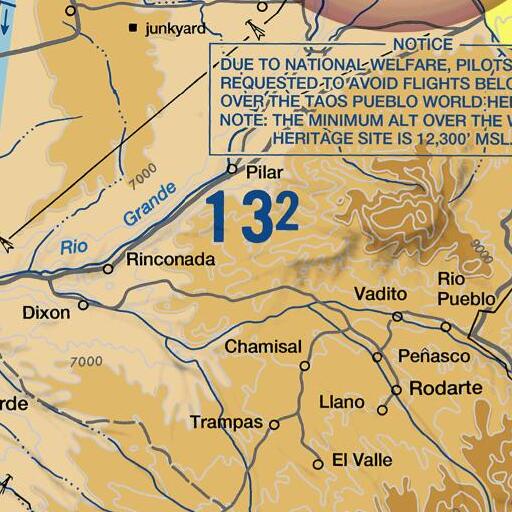 FAA VFR chart of Tungsten Mine, NM