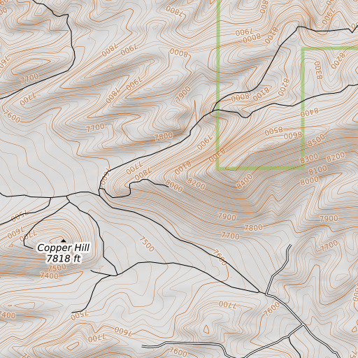 OpenTopoMap map of Tungsten Mine, NM