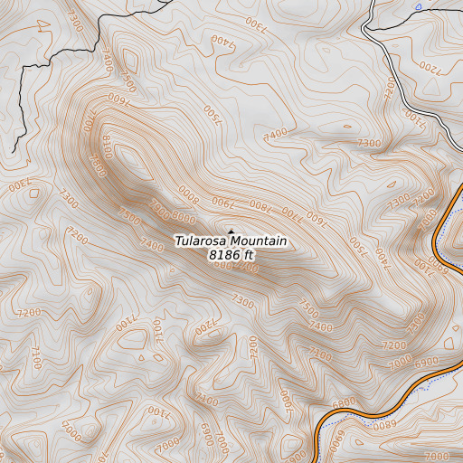 OpenTopoMap map of Tularosa Mountains, NM