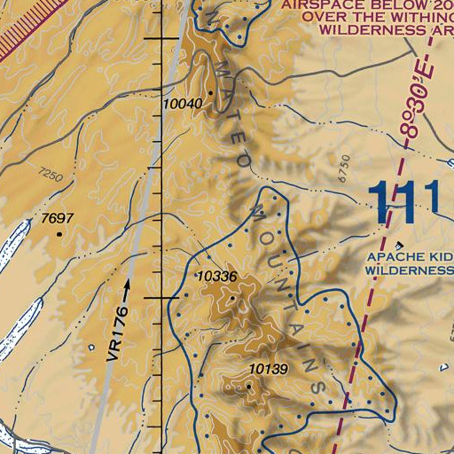 FAA VFR chart of San Mateo Mountains, NM