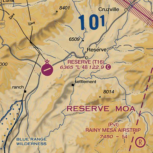 FAA VFR chart of Tularosa River, NM