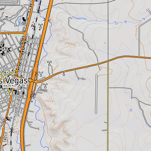 OpenTopoMap map of Heights, NM