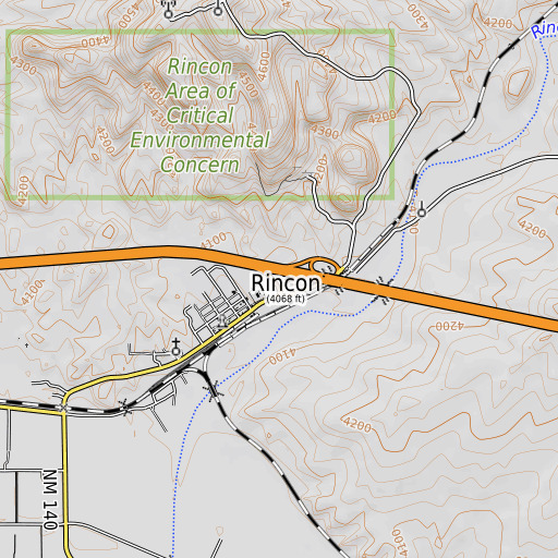 OpenTopoMap map of 35-Rincon Interchange, NM