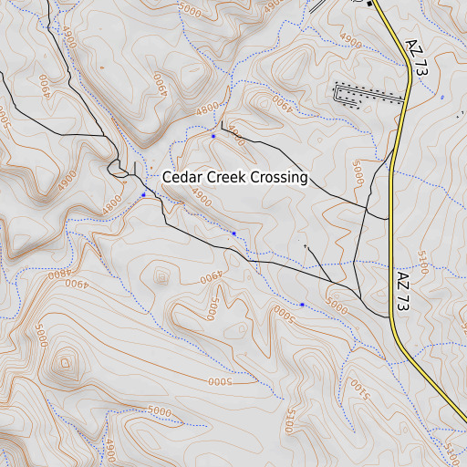 OpenTopoMap map of Bad Luck Spring, AZ