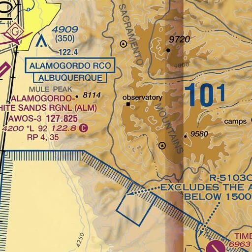 FAA VFR chart of Apache Point Observatory, NM