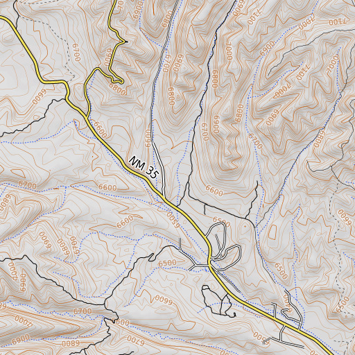 OpenTopoMap map of Divide Well, NM