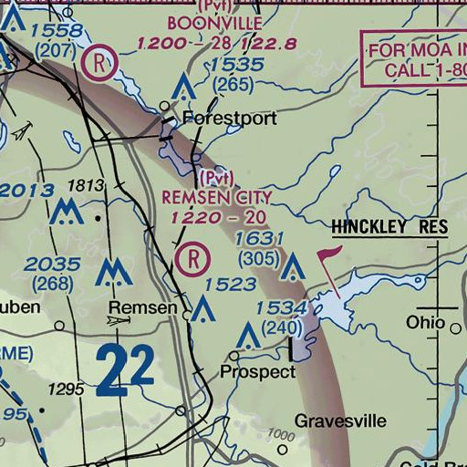 FAA VFR chart of Beaver Meadow Brook, NY