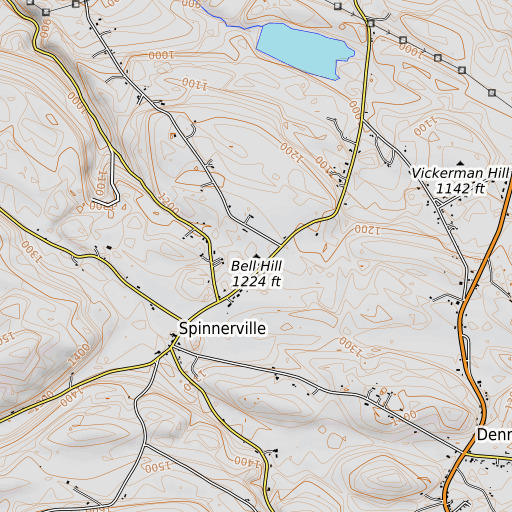 OpenTopoMap map of Bell Hill, NY