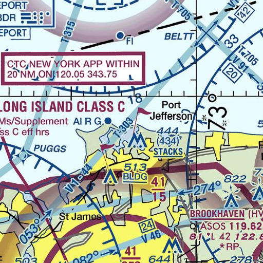 FAA VFR chart of Bridgeport Ferry, NY