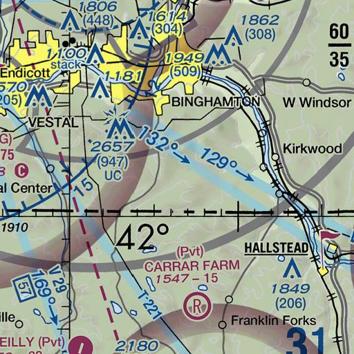 FAA VFR chart of Brookside School, NY