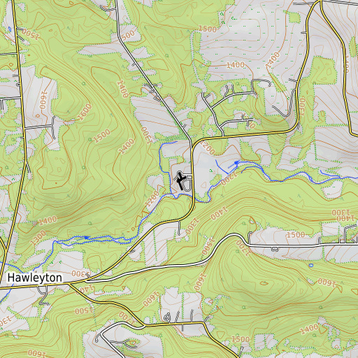 OpenTopoMap map of Brookside School, NY