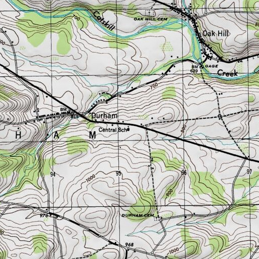 USGS 24K topo map of Central School (historical), NY