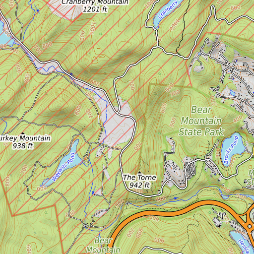 OpenTopoMap map of Cranberry Brook, NY