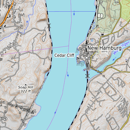 OpenTopoMap map of Diamond Reef, NY