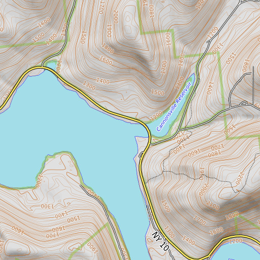 OpenTopoMap map of Dryden Brook, NY