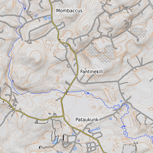OpenTopoMap map of Fantinekill, NY