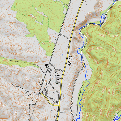 OpenTopoMap map of Baha Ranch, AZ