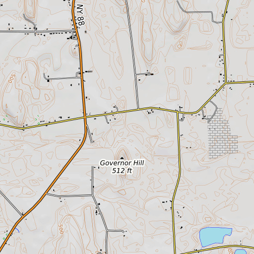 OpenTopoMap map of Fly Creek, NY