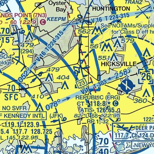 FAA VFR chart of Fork Lane School, NY