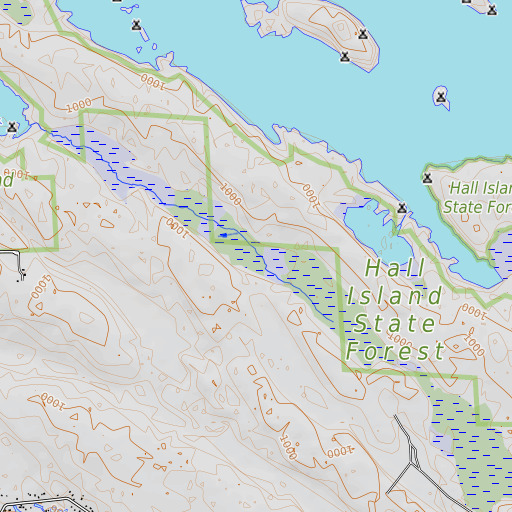 OpenTopoMap map of Fox Brook, NY