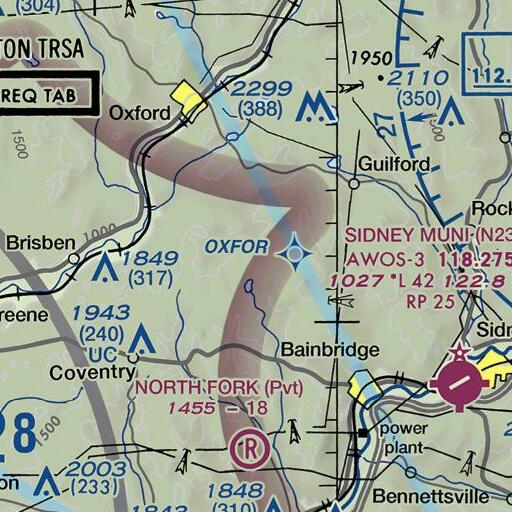 FAA VFR chart of Gibson Pinnacle, NY