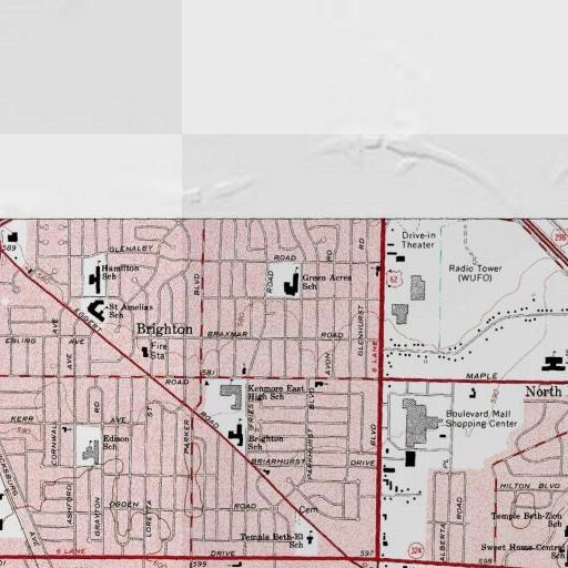 USGS 24K topo map of Green Acres School, NY