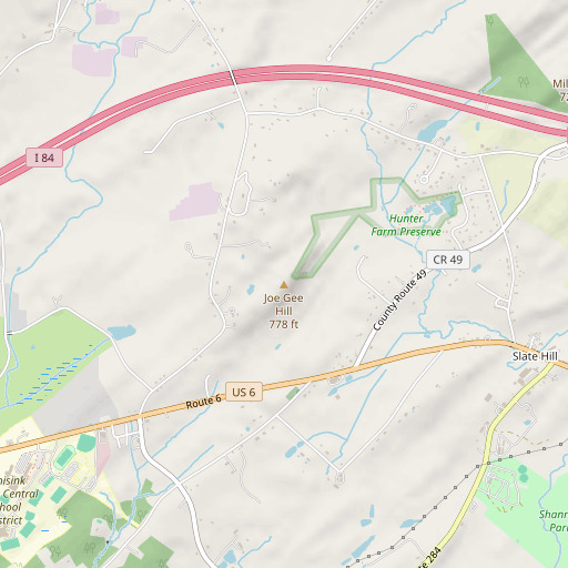 OpenStreetMap map of Joe Gee Hill, NY