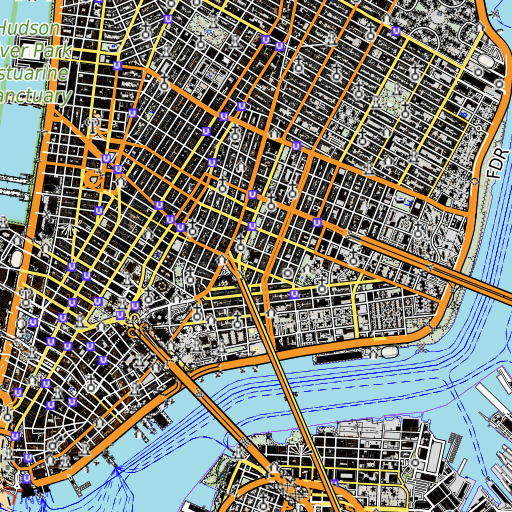 OpenTopoMap map of Intermediate School 131, NY