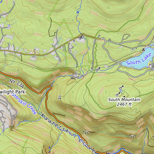 OpenTopoMap map of Kaaterskill Falls, NY
