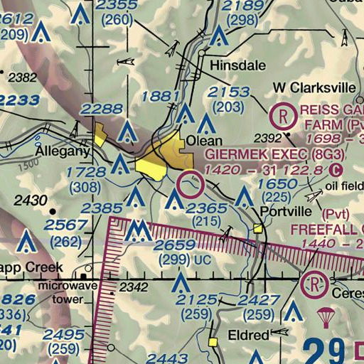FAA VFR chart of Kings Brook, NY