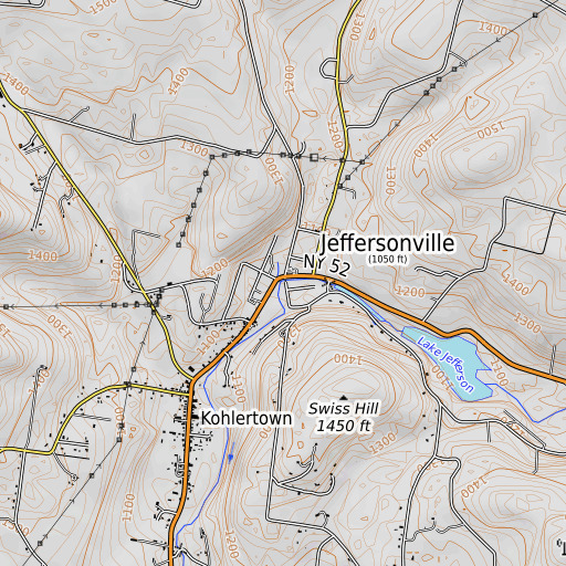 OpenTopoMap map of Laundry Brook, NY