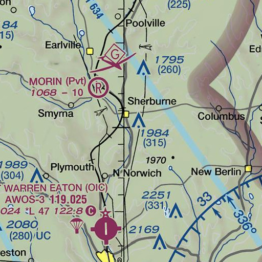 FAA VFR chart of Mad Brook, NY