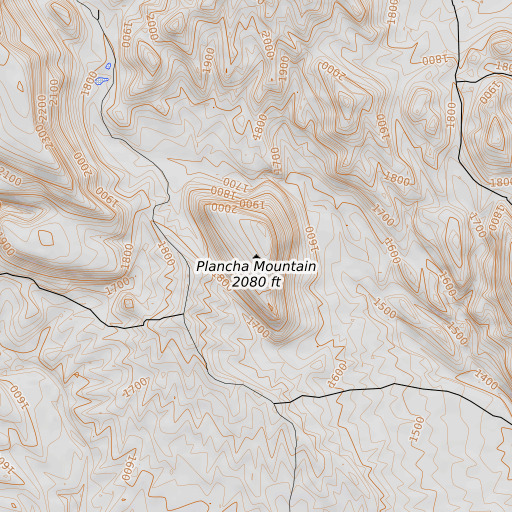 OpenTopoMap map of Plancha Mountain, AZ