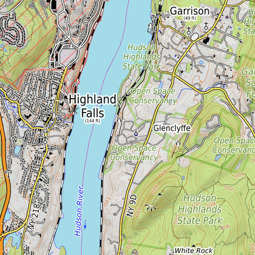 OpenTopoMap map of Monastery of Mary Immaculate, NY