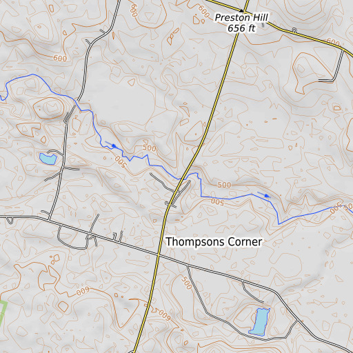 OpenTopoMap map of Pierce Brook, NY