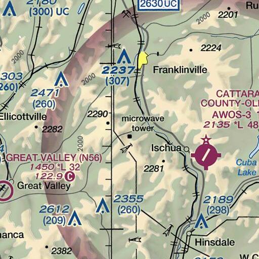 FAA VFR chart of Pierce Hill, NY