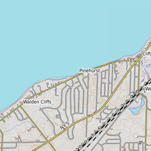 OpenTopoMap map of Pinehurst, NY