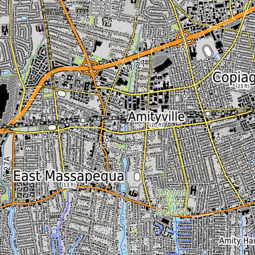 OpenTopoMap map of Pinehusrt Park, NY