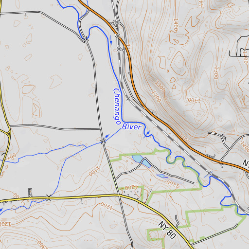 OpenTopoMap map of Pleasant Brook, NY