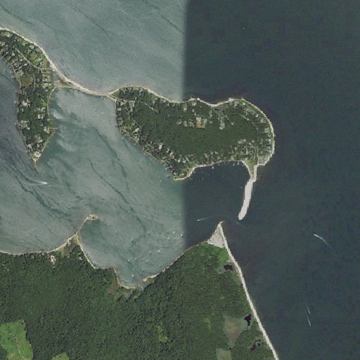 Aerial imagery of Pomps Point, NY