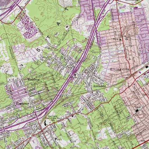 USGS 24K topo map of Public School 36, NY