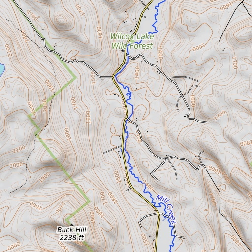 OpenTopoMap map of Putnam Brook, NY