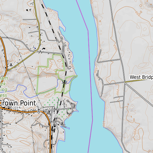 OpenTopoMap map of Putts Point, NY