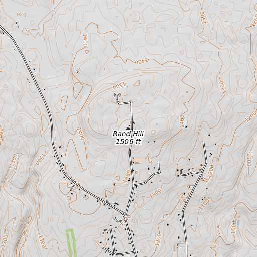 OpenTopoMap map of Rand Hill, NY